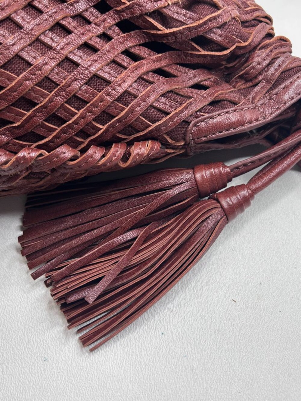 LOCKHEART Charlottes Web Elain Cognac $545 NWT Hobo Shoulder Bag Leather Slouchy - Picture 9 of 16